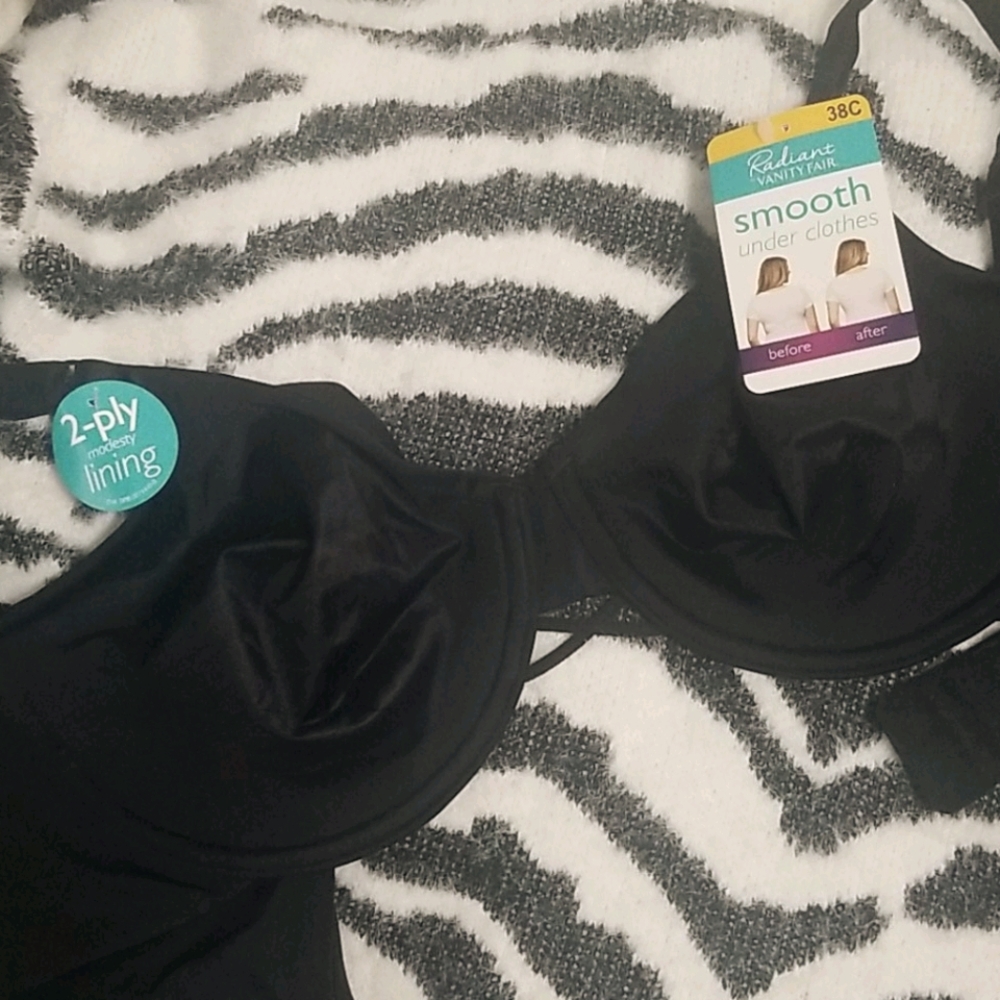 NWT 38C black Radiant Vanity Fair bra